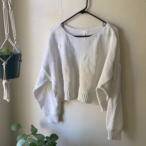 Lauren Conrad white daisy crop sweater XXL